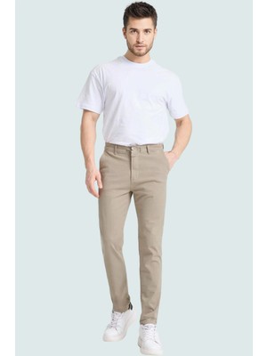 Erkek Slim Fit Uzun Boy Chino Pantolon Esnek Gabardin Kumaş Günlük Kullanım Modern Tasarım