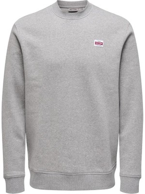 Only&Sons ONSDAWSON REG CREW VD Gri Erkek Sweatshirt