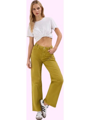 Kadın Düz Desen Wide Leg Pantolon Pamuk Rahat Günlük Stil Hafta Sonu Yaz Aylarının Vazgeçilmezi