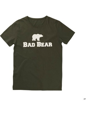 Bad Bear Bear Tee T-Shirt Haki Yeşil Logo Baskılı Erkek Tişört