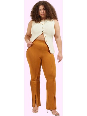 Kadın Büyük Beden Flare Pantolon Ispanyol Paça Yüksek Bel Rahat Günlük Yaz Aylarının Vazgeçilmezi