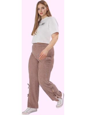 Kadın Polyester Geniş Paça Pantolon Yüksek Bel Casual Stil Günlük Kullanım Kaliteli Malzeme