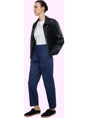 Kadın Dokuma Gabardin Pantolon Yüksek Bel Pamuk Ilkbahar Sonbahar Yaz Aylarının Vazgeçilmezi