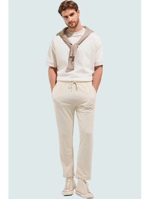 Erkek Casual Straight Pantolon Pamuk Renk Boru Paça Rahat Günlük Kullanım Kaliteli Malzeme