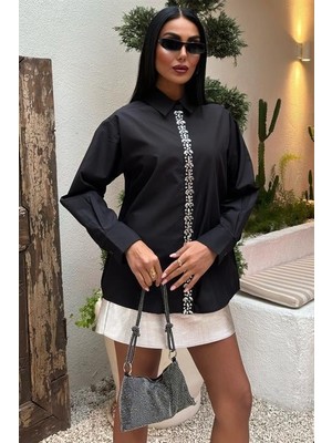 Önü Şerit Taşlı Gömlek 3448