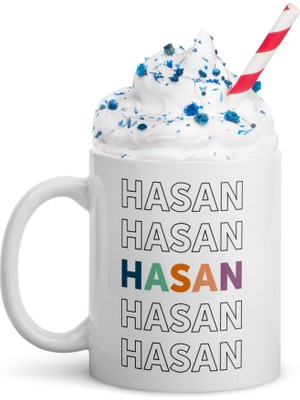 Isme Özel Renkli Harfli Kişiye Özel Porselen Bardak, Istenilen Isim Yazıyoruz