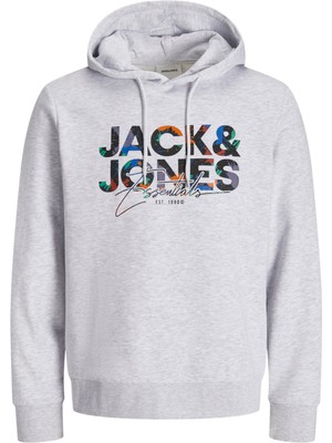 Erkek Logo Baskili Kapüsonlu Sweatshirt - Geplas