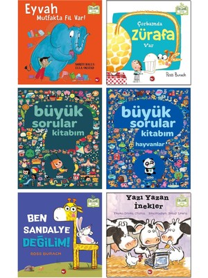 Büyük Sorular Kitabım Hayvanlar Eyvah Mutfakta Fil Var Çorbamda Zürafa Var Yazı Yazan Inekler Ciltli