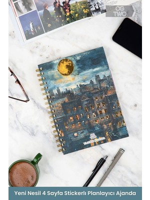 Ogtwo Forest Aram 17X24 cm Stickerlı Süresiz Planlama Sert Kapaklı Haftalık Günlük Planlayıcı Ajanda