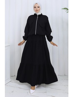 Kolu Lastikli Fermuarlı Ikili Takım 0129-15 Siyah