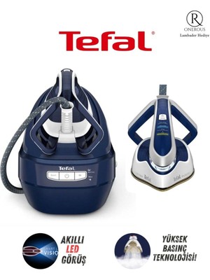 TEFAL Akıllı Aydınlatma Led-Buhar Kazanlı Yüksek Basınç 700 G/dk'lık Şok Buhar ve 8 Bar Buhar Basınçlı+ Hav&Yün Temizleyici