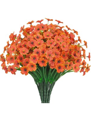 6lı Set Yapay Çiçek Sazlı Mine Turuncu Renk 5 Dallı 33CM