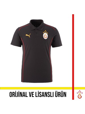 Galatasaray Lisanslı Puma A Takım Polo Galatasaray Yazılı Siyah T-Shirt