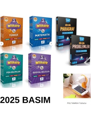 Paraf Yayınları 5.sınıf Interaktif 4 Ders Set ve Strateji 5.sınıf Gün Gün Paragraf +Problem Set Priz Tutuculu