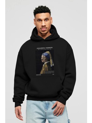 Johannes Vermeer Ön Baskılı Hoodie Oversize Kapüşonlu Sweatshirt Erkek Kadın