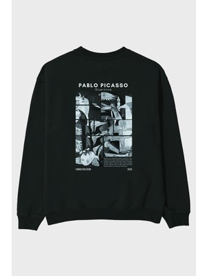 Pablo Picasso Guernica Arka Baskılı Oversize Sweatshirt Erkek Kadın Unisex