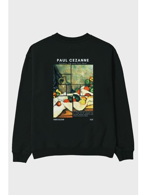 Paul Cezanne Curtain Arka Baskılı Oversize Sweatshirt Erkek Kadın Unisex