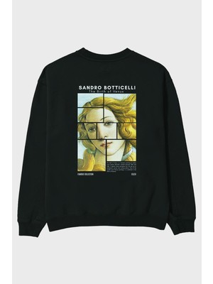 Sandro Botticelli Arka Baskılı Oversize Sweatshirt Erkek Kadın Unisex