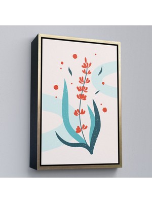 Altın Çerçeveli Renkli Çiçek Tablosu