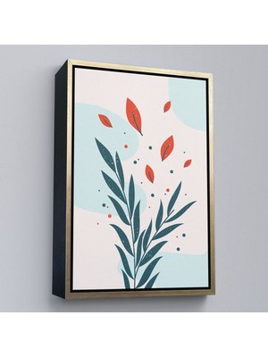 Altın Çerçeveli Renkli Çiçek Tablosu