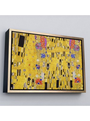 Altın Çerçeveli Gustav Klimt - Öpücük Tablo