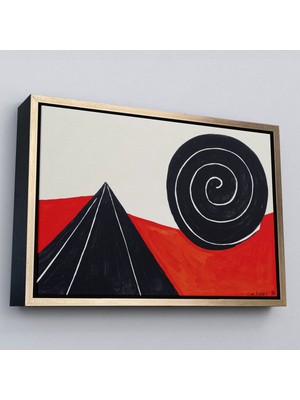Altın Çerçeveli Alexander Calder - Piramit ve Sarmal Tablo - Pyramid And Spiral