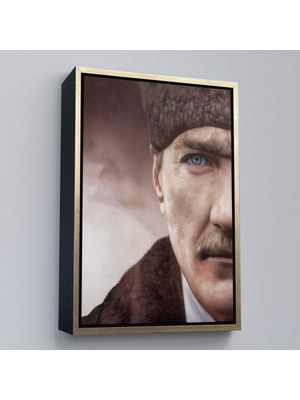 Altın Çerçeveli Mustafa Kemal Atatürk Dekoratif Duvar Tablosu