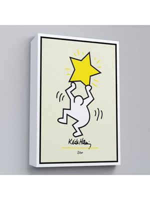 Beyaz Çerçeveli Renkli Soyut Çiçekler Tablosu