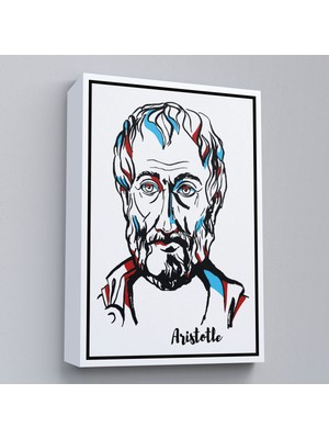 Beyaz Çerçeveli Aristoteles Dekoratif Kanvas Tablo