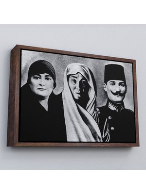 Çerçeveli Atatürk Portre Tablosu Mustafa Kemal Atatürk Dikdörtgen Dekoratif Kanvas TABLO-136