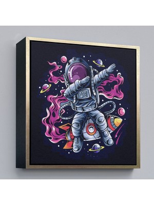 Çerçeveli Dans Eden Astronot Kanvas TABLO-5069
