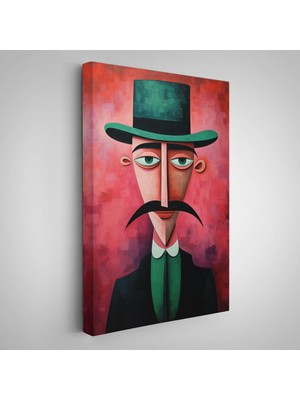 Bıyıklı Ikonik Sürreal Adam TABLOSU-7732
