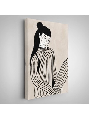 Handdrawn Oturan Kadın TABLOSU-7981