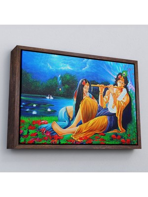 Çerçeveli Hindistanlı Aşıklar Dekoratif Duvar TABLOSU-3472