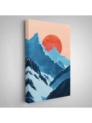Dağların Arasındaki Soyut Güneş Manzara TABLO-7620