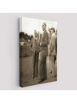 Atatürk, Celal Bayar, ve Kılıç Ali ile Muhafız Alayında Denetlemelerde Bulunurken TABLO-6259