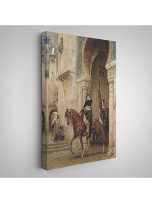 Henri Émilien Rousseau - Saraydan Ayrılan Süvari Tablosu - Horseman Leaving À PALACE-7330
