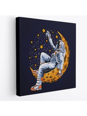 Ayda Dinlenen Astronot Kanvas TABLO-5099