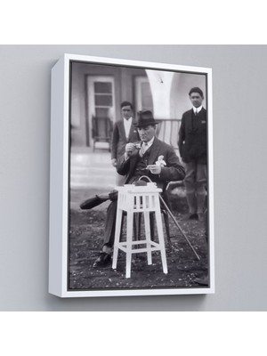 Çerçeveli Atatürk Portre Tablosu Mustafa Kemal Atatürk Dikdörtgen Dekoratif Kanvas TABLO-124