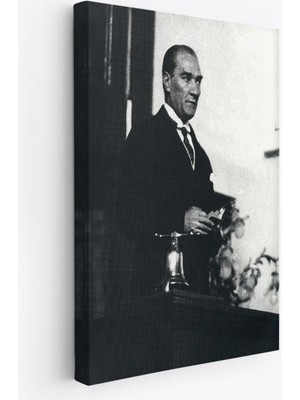 Atatürk Portre Tablosu Mustafa Kemal Atatürk Dikdörtgen Dekoratif Kanvas TABLO-FY-148