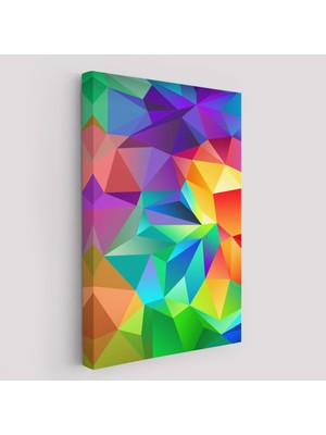 Renkli Geometrik Şekiller Çok Renkli Soyut Kanvas TABLO-5250