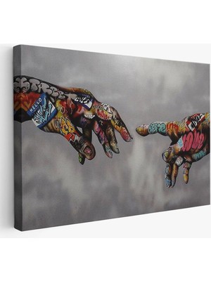 Tanrının Eli Tablo, Hıristiyanlara Hediye, Incil Severler, Banksy Graffiti SANATI-5415