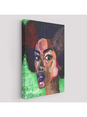 Afrikalı Kadın Portresi Pop Art Duvar TABLOSU-6004
