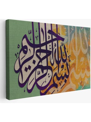 Bismillahirahmanirahim Yazılı Dekoratif Kanvas TABLO-3380