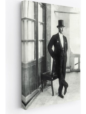 Atatürk Portre Tablosu Mustafa Kemal Atatürk Dikdörtgen Dekoratif Kanvas Tablo-Ct-72