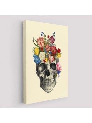 Çiçekli Kafatası Madame Memento Kanvas Tablo, Kafatası Ölülerin Günü Kanvas TABLO-5321