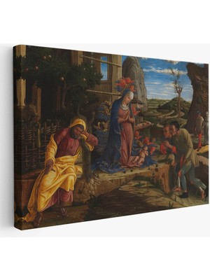 Çobanların Hayranlığı Tablosu - Andrea Mantegna The Adoration Of The SHEPHERDS-6590
