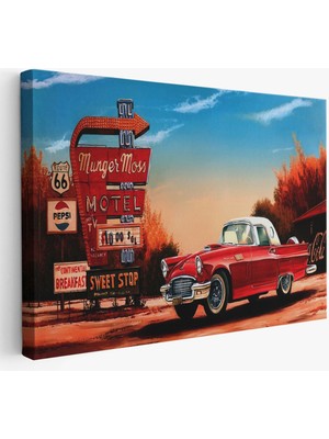 Kırmızı Klasik Araba TABLOSU-6611