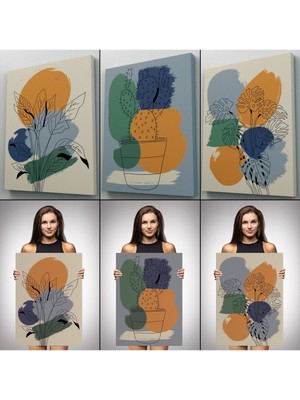 Iskandinav Tarzı Bohem Minimal 3 Lü Tablo Seti-Af-6