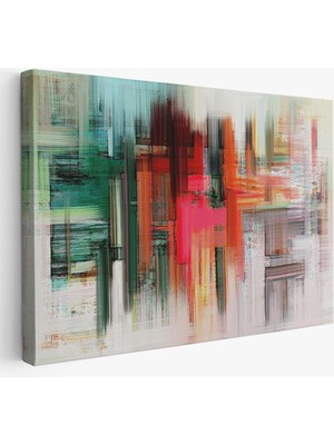 Fırça Darbeleri ile Soyut Yağlıboya Görünüm Dekoratif Kanvas Duvar TABLOSU-3758